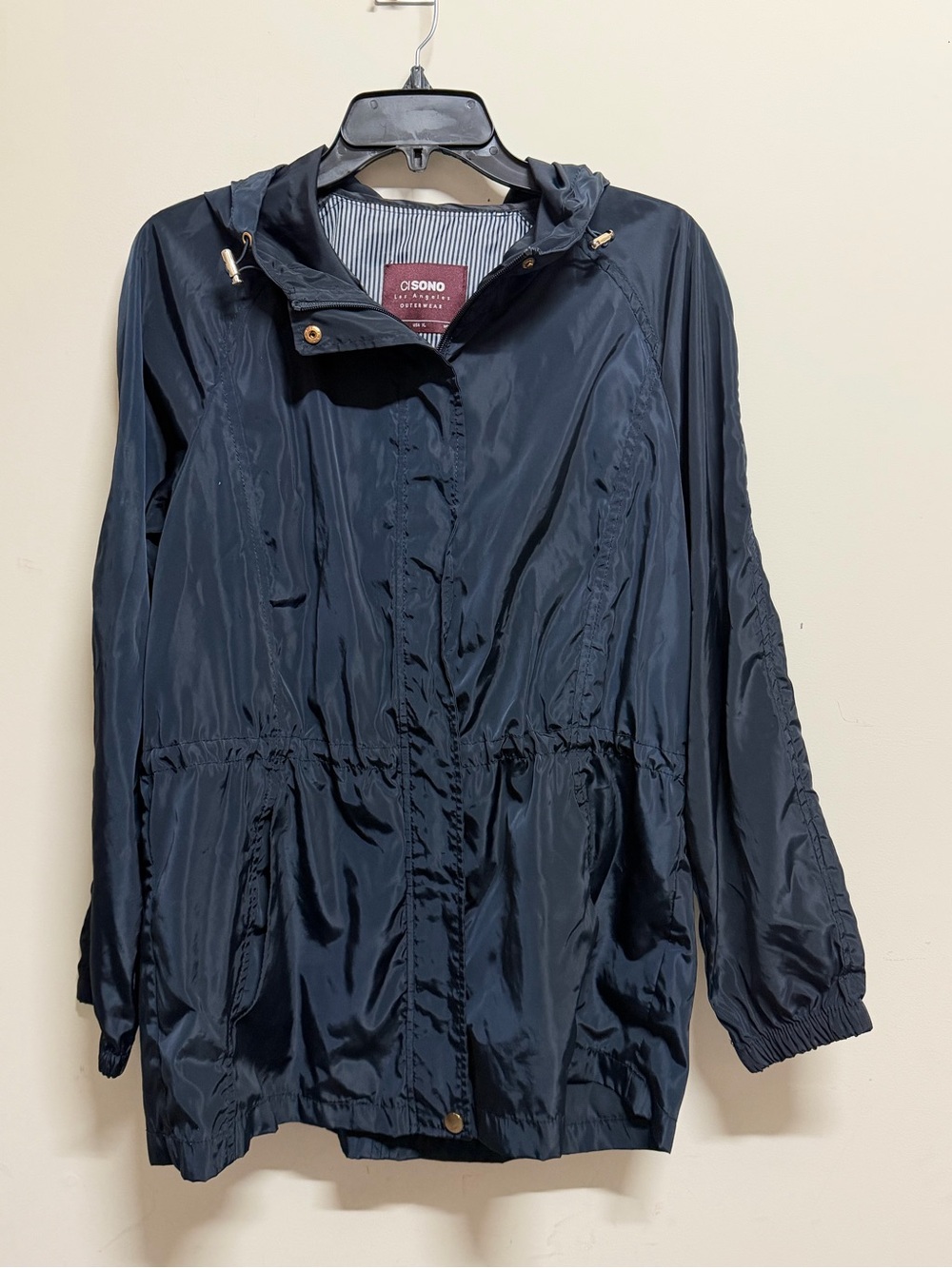 Ci Sono Dark Navy Hooded Utility Jacket